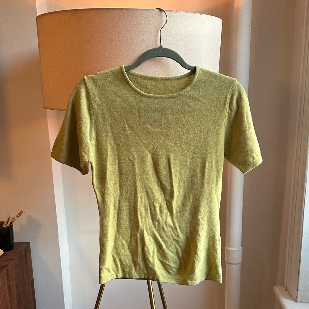 Lime Green Cashmere Short Sleeve T-Shirt